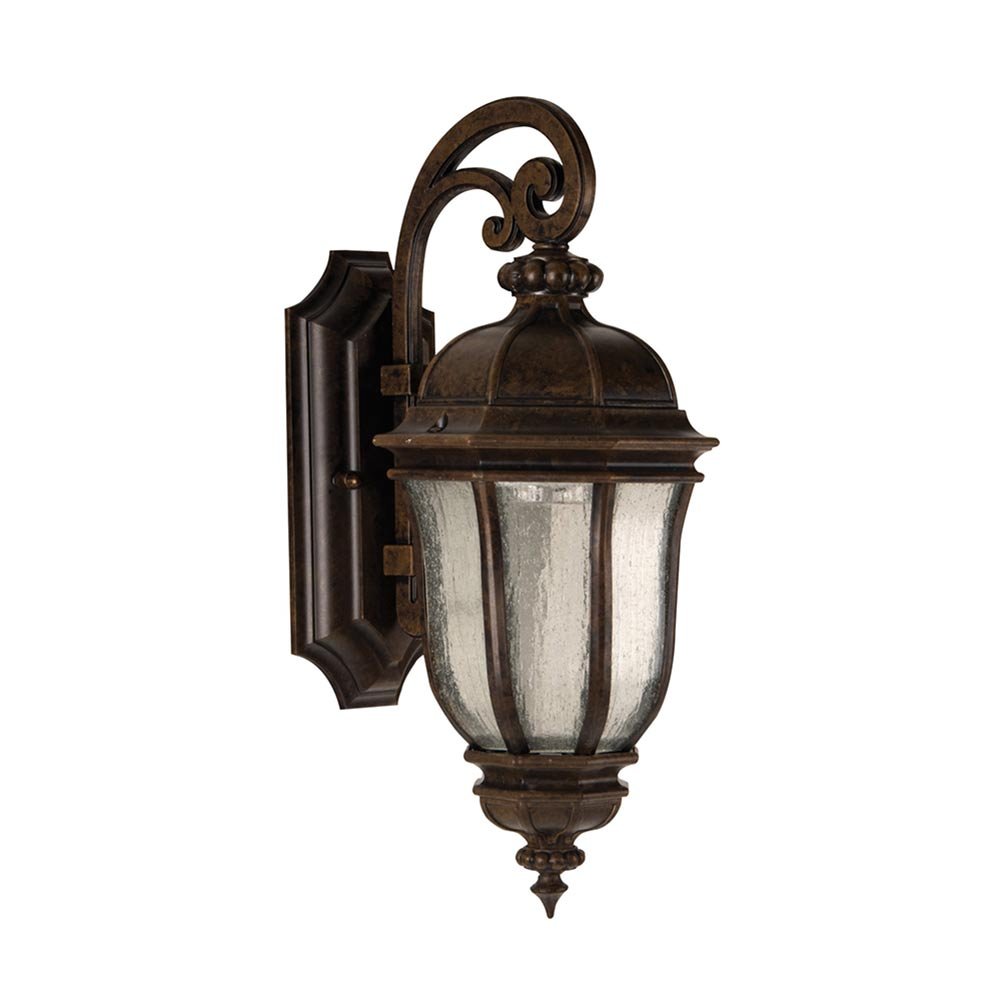 1 Light Small Wall Mount in Peruvian Bronze with Clear Seeded Glass