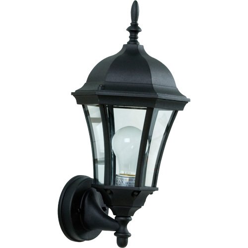 8" Exterior Wall Light in Matte Black with Clear Glass