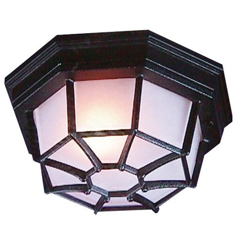 8 1/2" Flush Mount Exterior Light in Matte Black with Frosted Glass