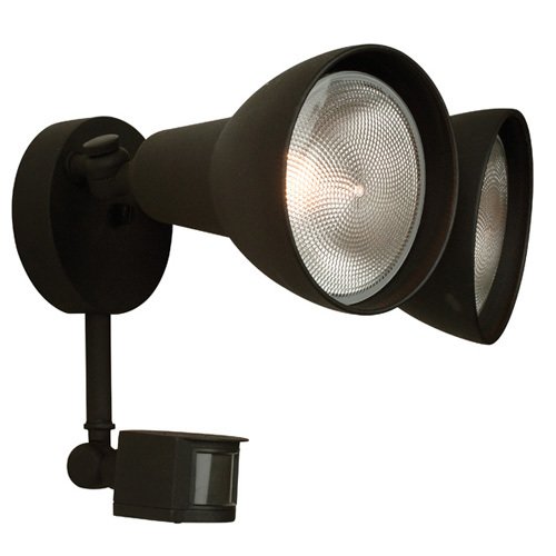10 3/4" Exterior Covered Flood Light with Photocell & Motion Detection in Matte Black