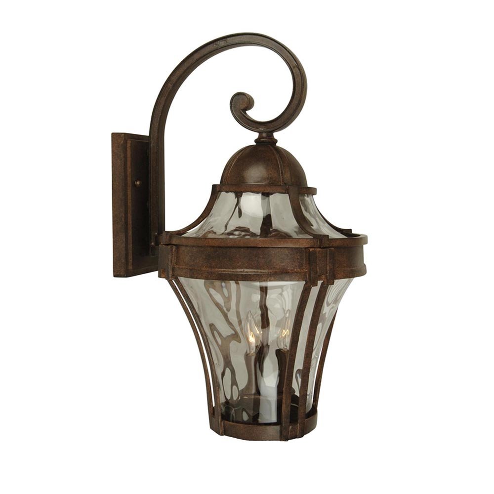 Parish 1 Light Small Wall Mount in Aged Bronze with Clear Hammered Glass