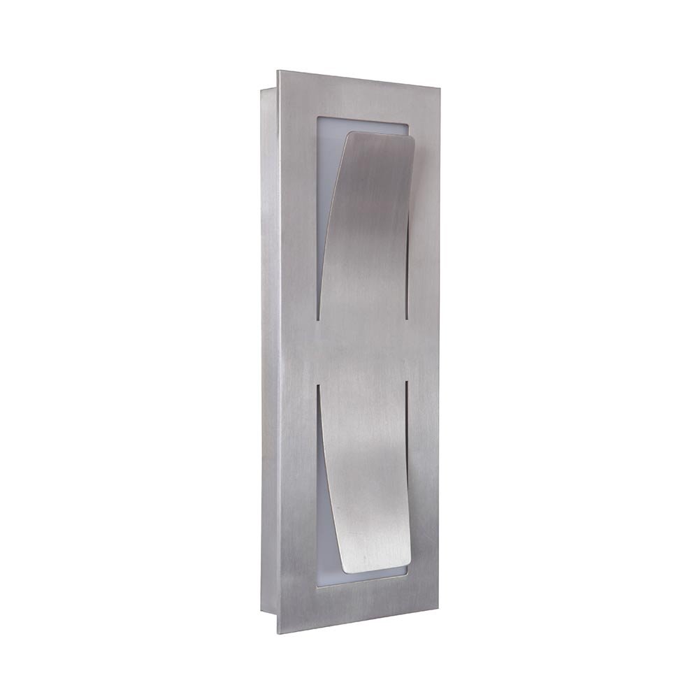 1 Light Small LED Outdoor Pocket Sconce in Satin Aluminum
