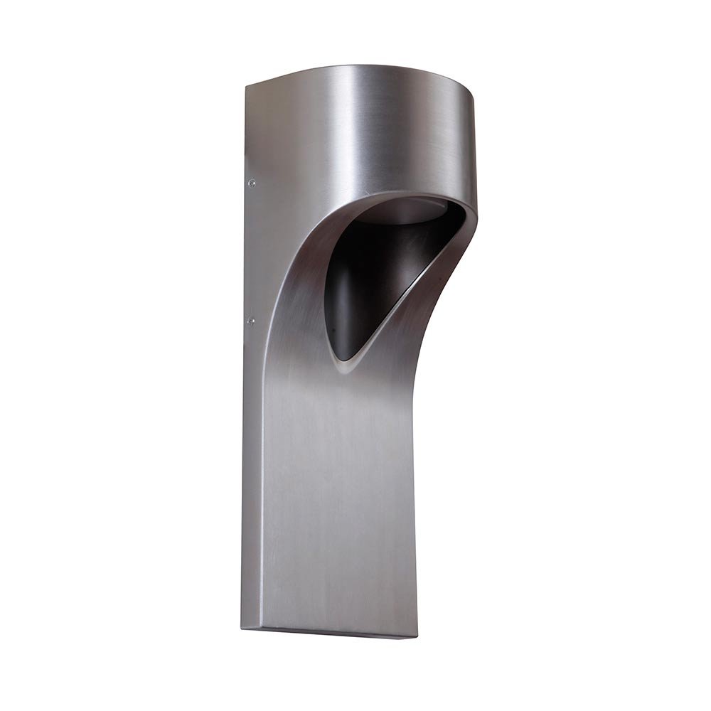 1 Light Small LED Outdoor Pocket Sconce in Satin Aluminum