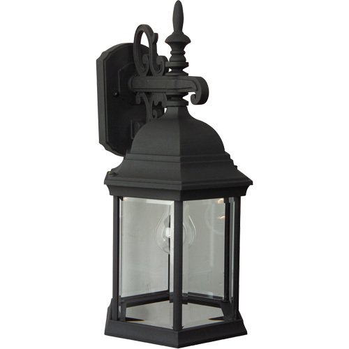 9 1/2" Exterior Wall Light in Matte Black with Clear Beveled Glass