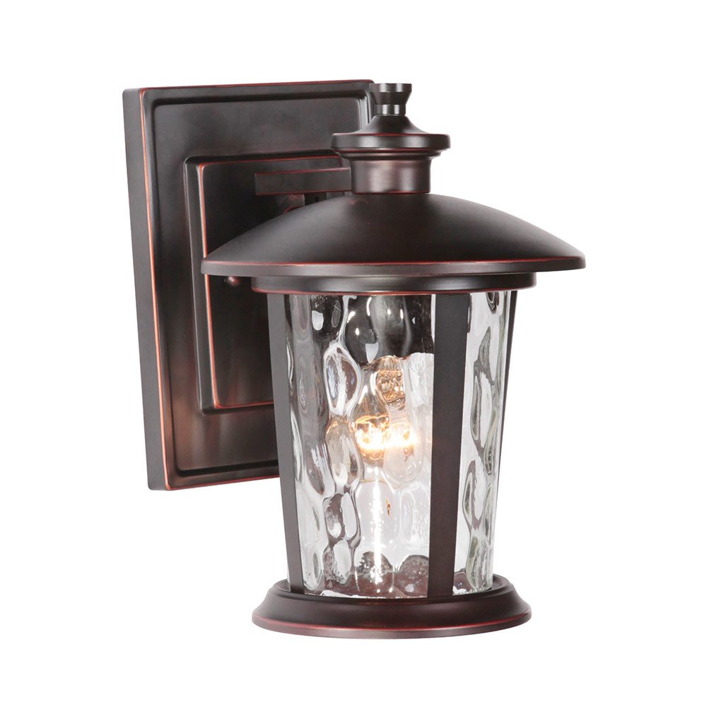 Designer Exterior Small 1 Light Wall Mount Lantern in Oiled Bronze Gilded