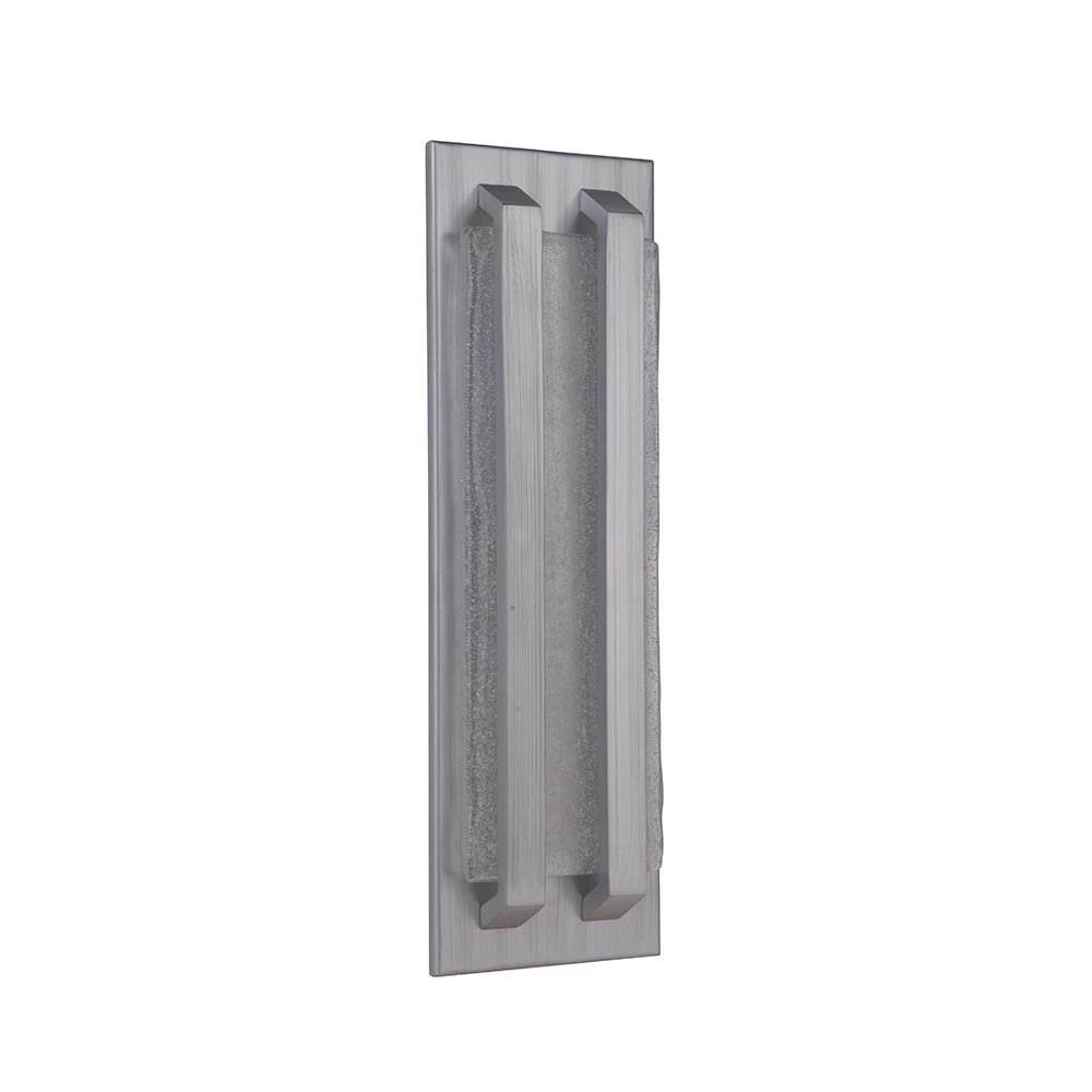 Medium LED Pocket Sconce in Brushed Aluminum with Clear Seeded Glass