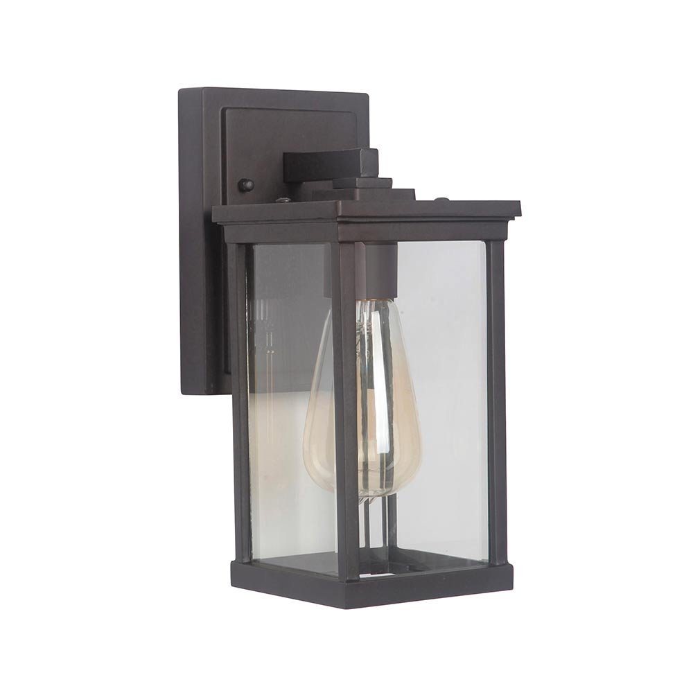 1 Light Small Wall Mount in Oiled Bronze with Clear Beveled Glass