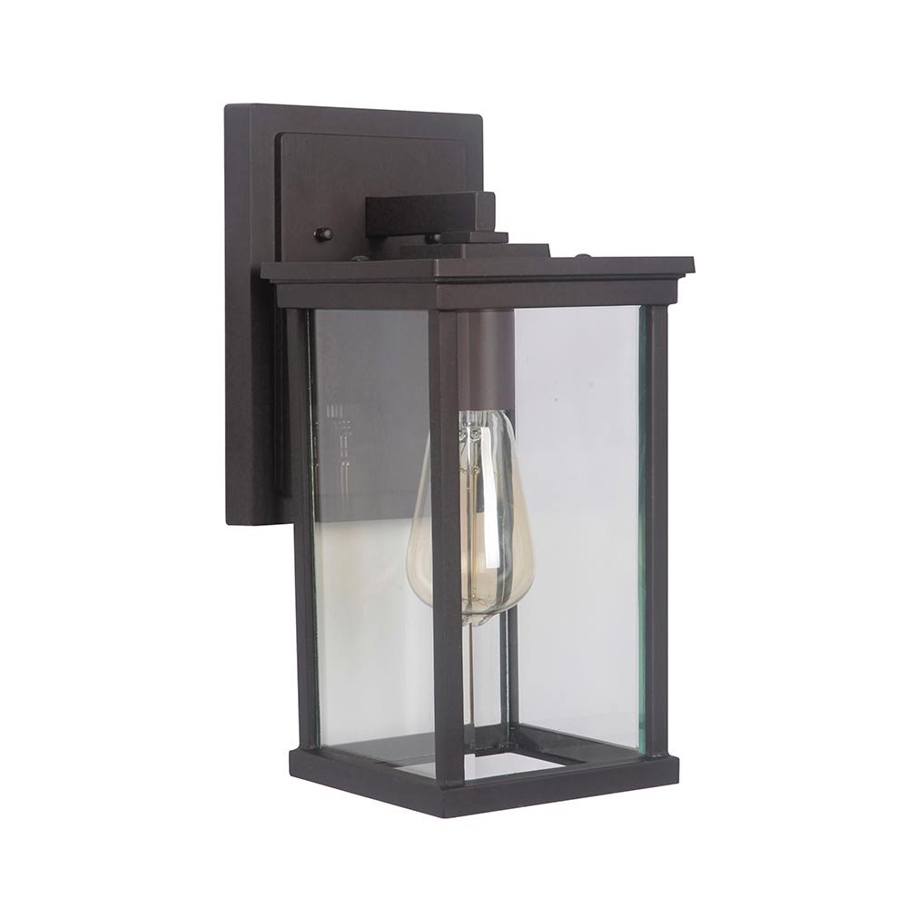 1 Light Medium Wall Mount in Oiled Bronze with Clear Beveled Glass