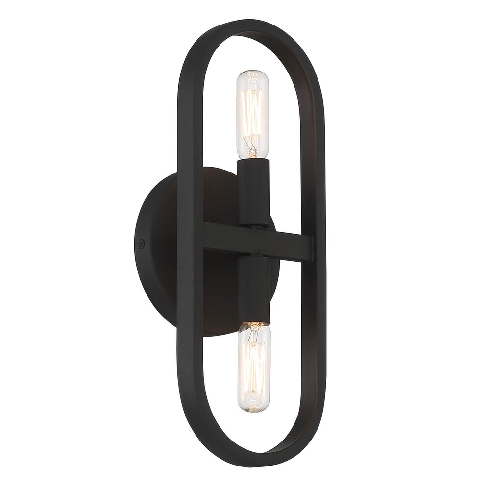 2 Light Wall Sconce in Black