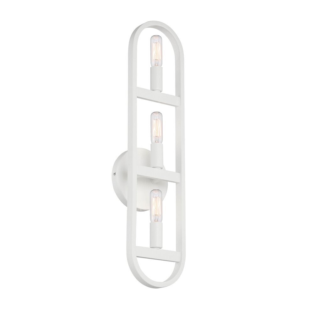 3 Light Wall Sconce in Matte White