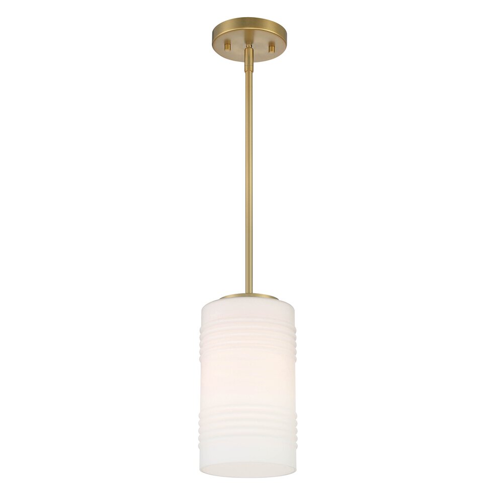 1 Light SF Convertible in Brushed Gold with Etched Opal Glass 