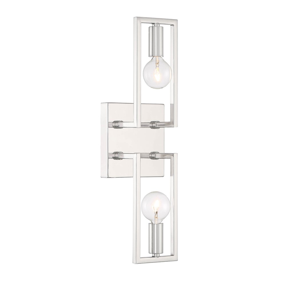 2 Light Wall Sconce in Polished Nickel