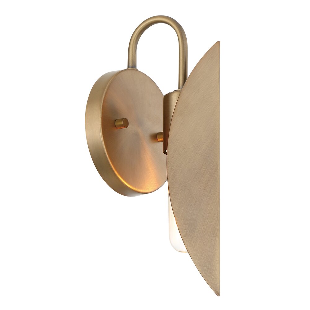 5.25" 1-Light Modern Wall Sconce Light in Old Satin Brass with Metal Shades