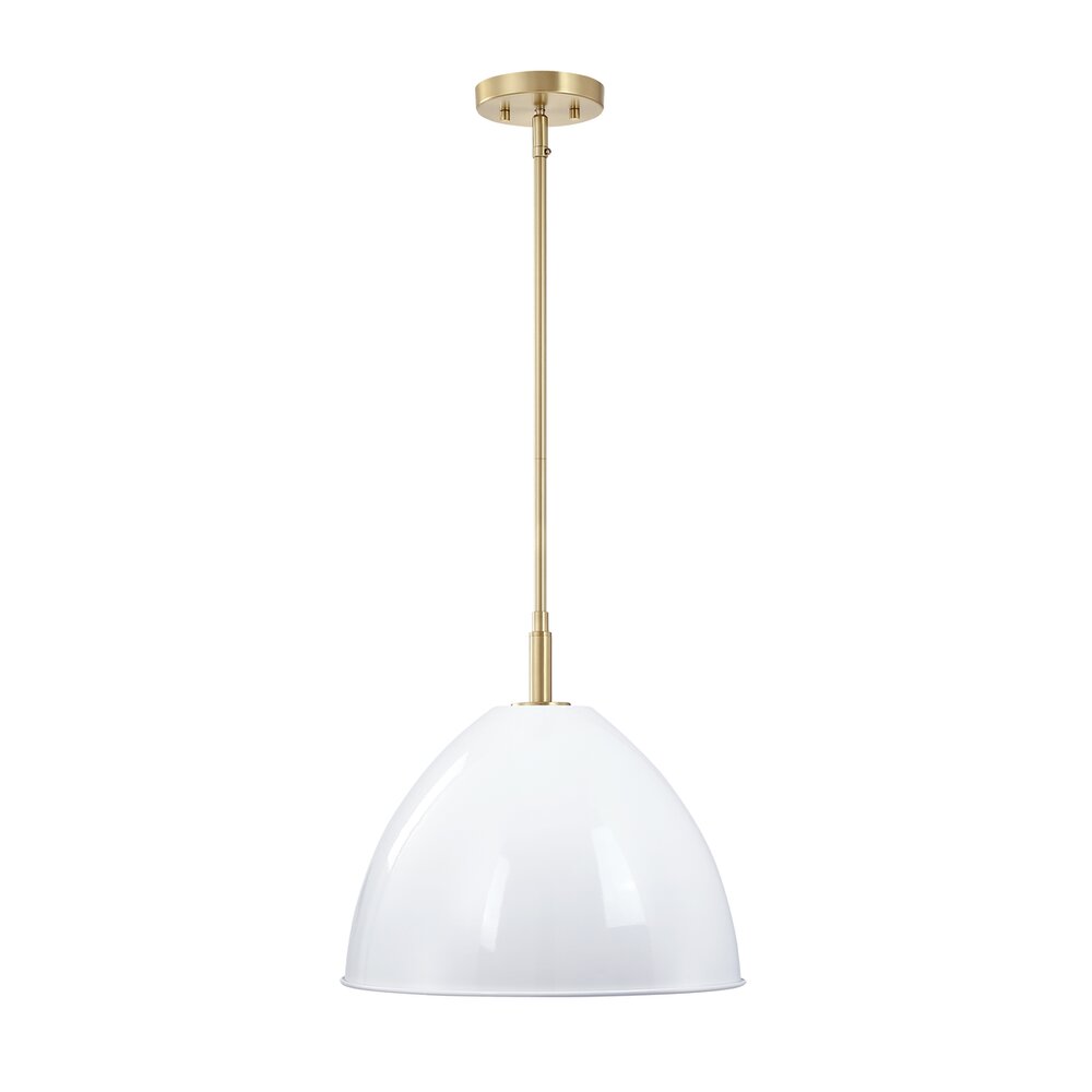 15" 1-Light Modern Pendant Light in Brushed Gold with 