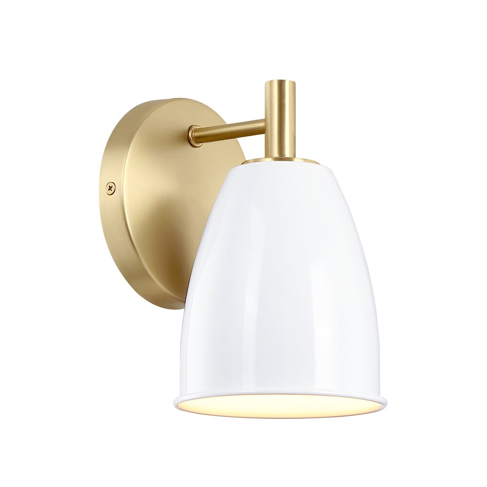 8" 1-Light Modern Wall Sconce Light in Brushed Gold with 