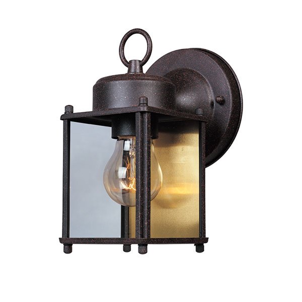 5" Wall Lantern in Rust Patina with Clear