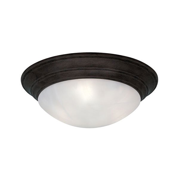 11" Small Flushmount in Oil Rubbed Bronze with White Alabaster
