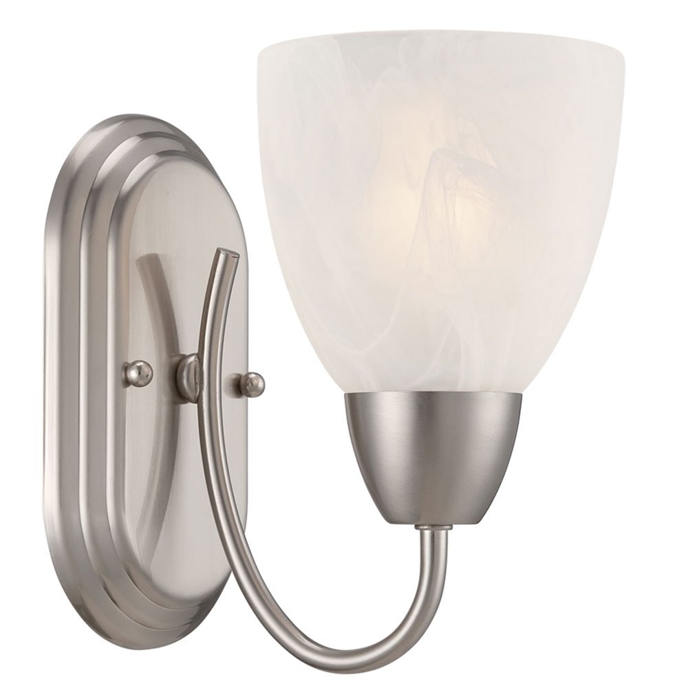 Wall Sconce in Brushed Nickel with Alabaster