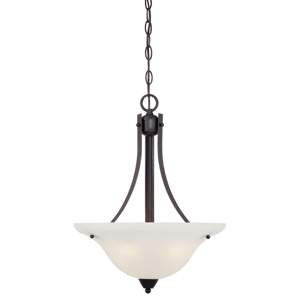 Inverted Pendant in Oil Rubbed Bronze with Alabaster