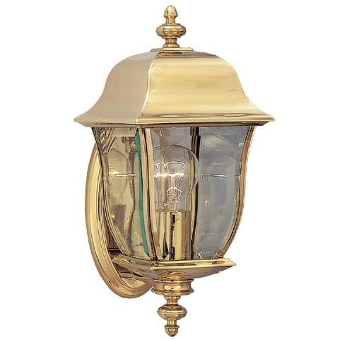 Exterior Wall Lantern in Polished Brass PVD finish with Clear