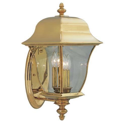 Exterior Wall Lantern in Polished Brass PVD finish with Clear