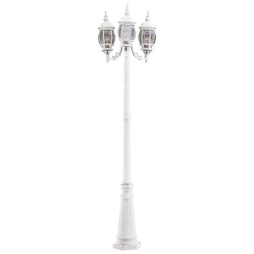 Exterior Post Lantern in White with Clear Beveled