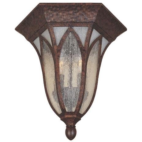 Exterior Flushmount in Burnished Antique Copper with Clear & Frosted Seedy