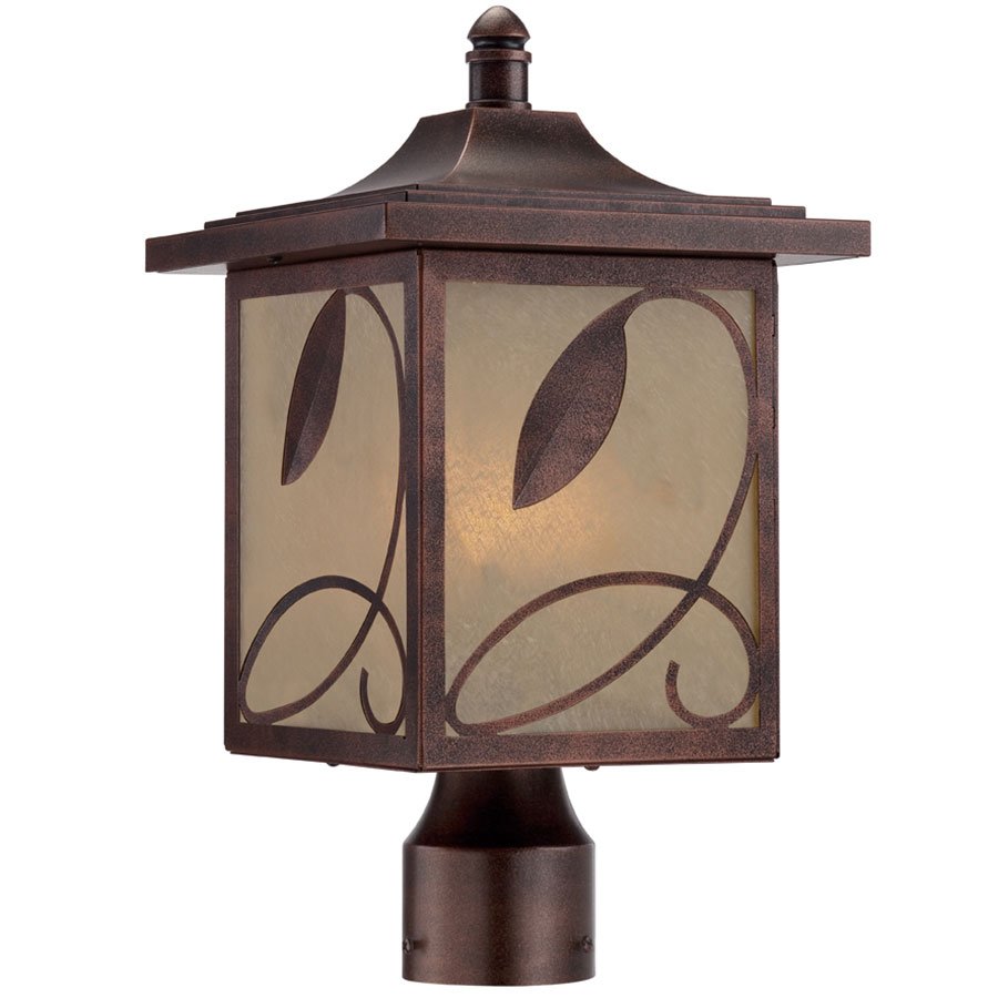 9" Post Lantern in Flemish Copper with Ochere