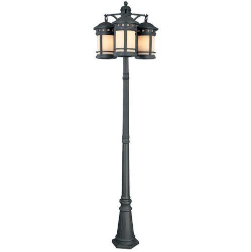 Exterior Post Lantern in Oil Rubbed Bronze with Amber
