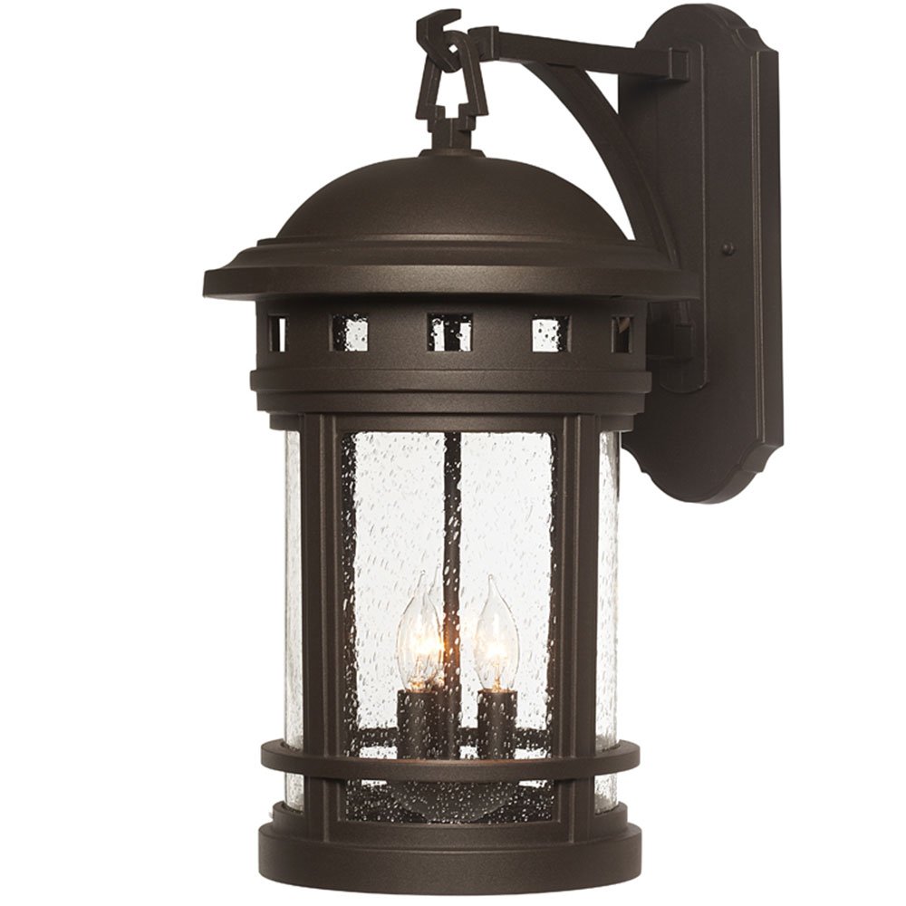 11" Wall Lantern in Oil Rubbed Bronze with Seedy