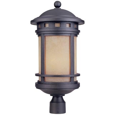Exterior Post Lantern in Oil Rubbed Bronze with Amber