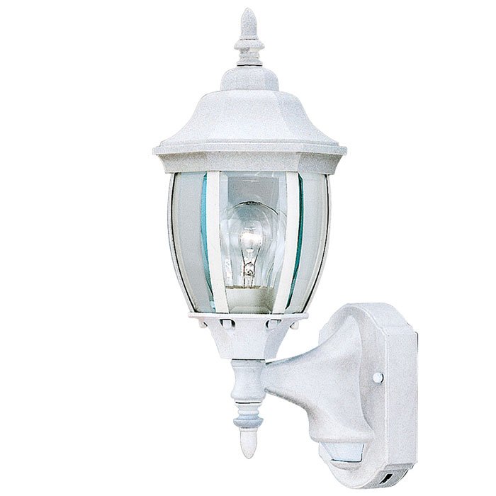 6" Wall Lantern - Motion Detector in White with Clear
