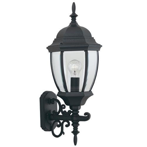 Exterior Wall Lantern in Black with Clear