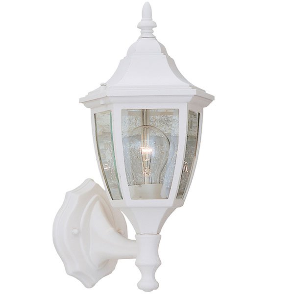 7" Wall Lantern in White with Clear