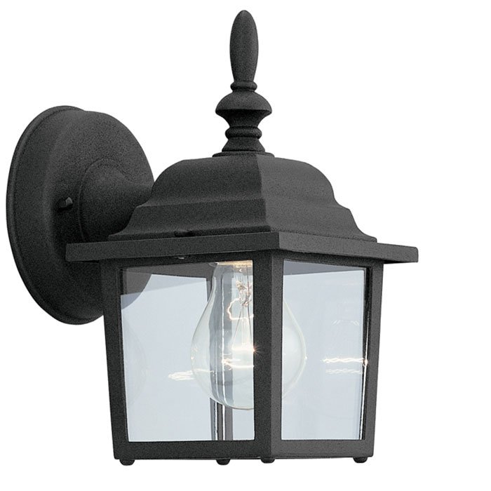 5" Wall Lantern in Black with Clear