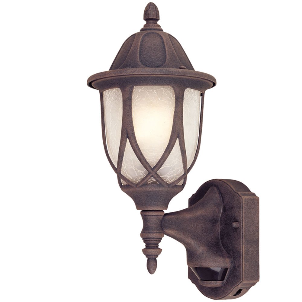 6" Wall Lantern - Motion Detector in Autumn Gold with Satin Crackled