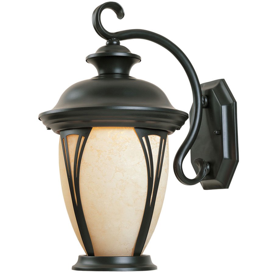 9" Wall Lantern in Bronze with Amber