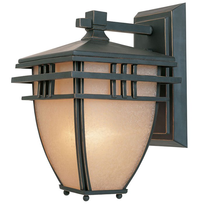 11" Wall Lantern in Aged Bronze Patina with Ochere
