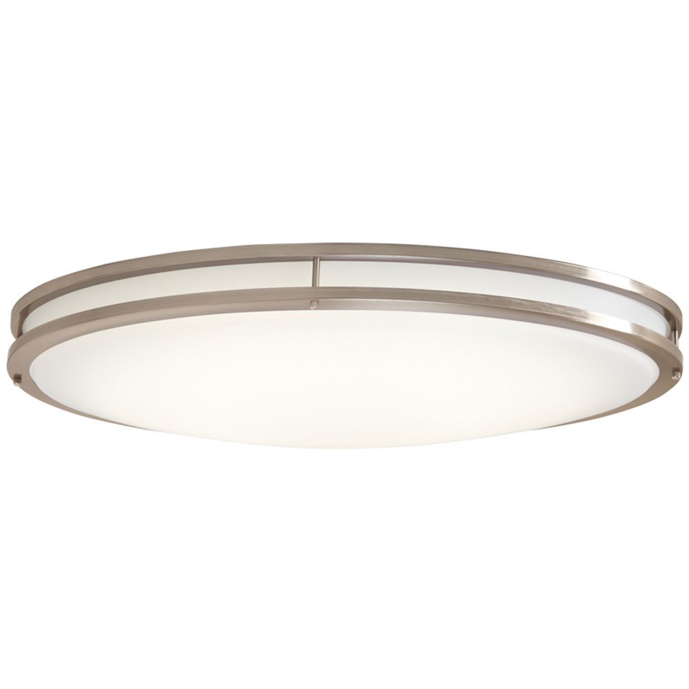 32" LED Oval Flushmount in Satin Nickel with White Diffuser