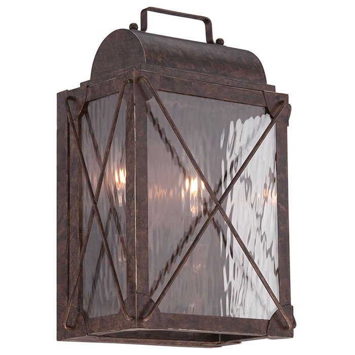 7" Wall Lantern in Etruscan Bronze with Clear Water