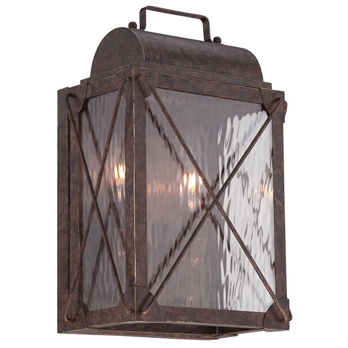 9" Wall Lantern in Etruscan Bronze with Clear Water