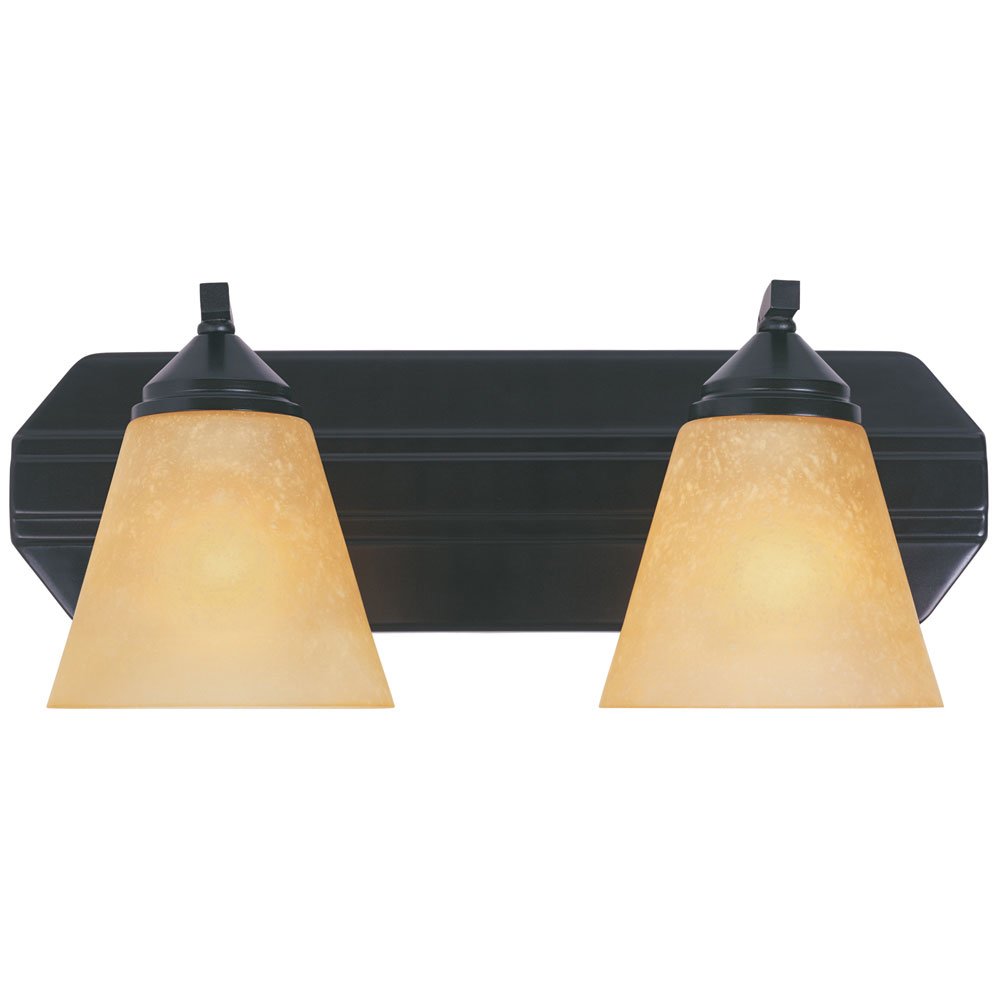 2 Light Bath Bar in Oil Rubbed Bronze with Goldenrod