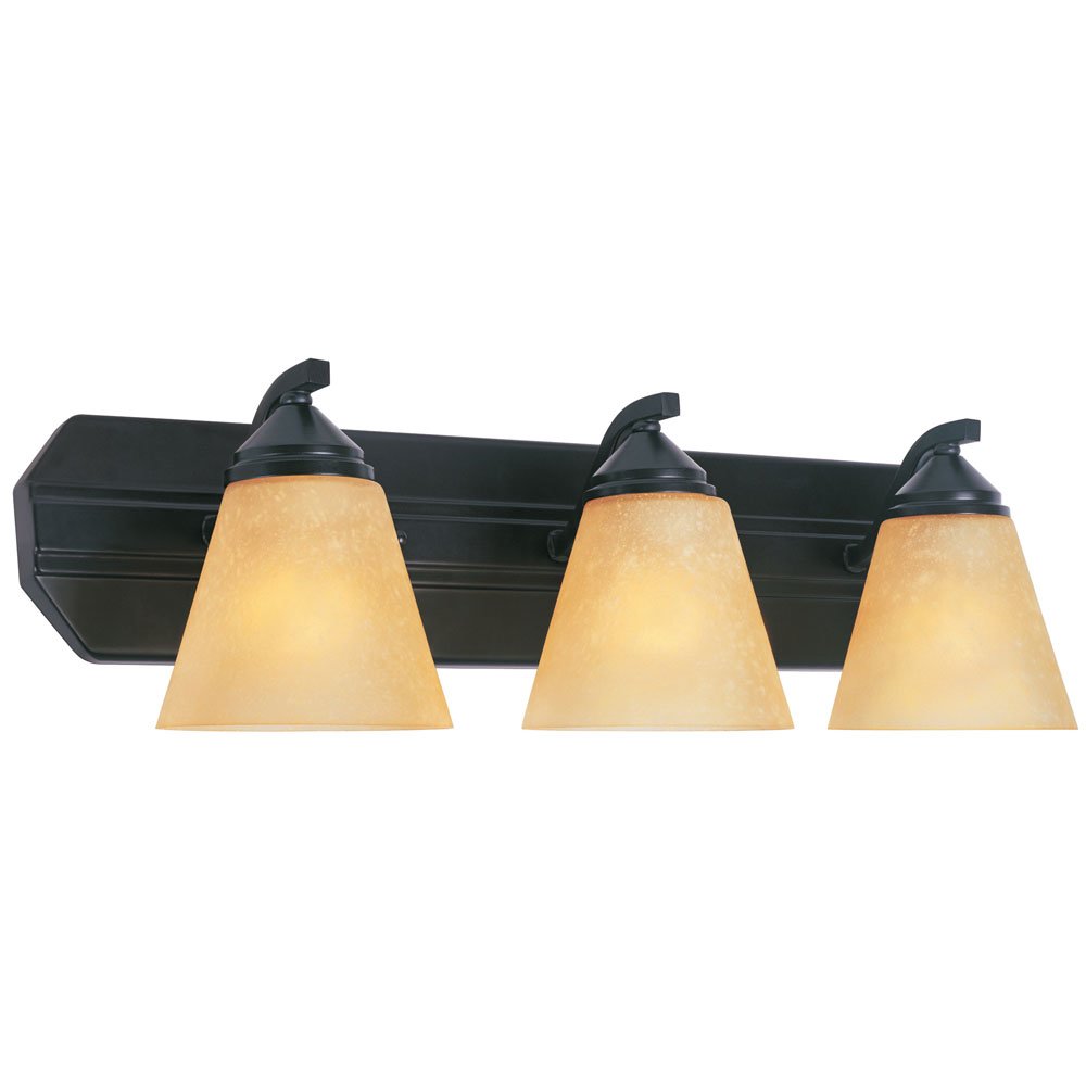 3 Light Bath Bar in Oil Rubbed Bronze with Goldenrod