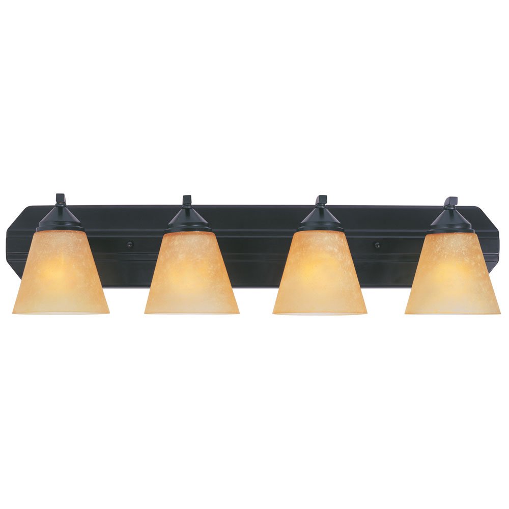 4 Light Bath Bar in Oil Rubbed Bronze with Goldenrod