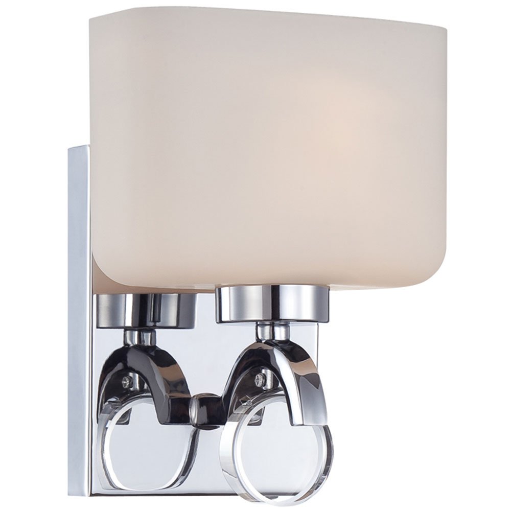 Wall Sconce in Chrome with White Opal