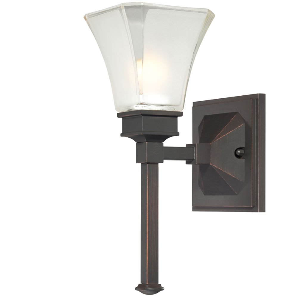 Wall Sconce in Biscayne Bronze with Satin Etched