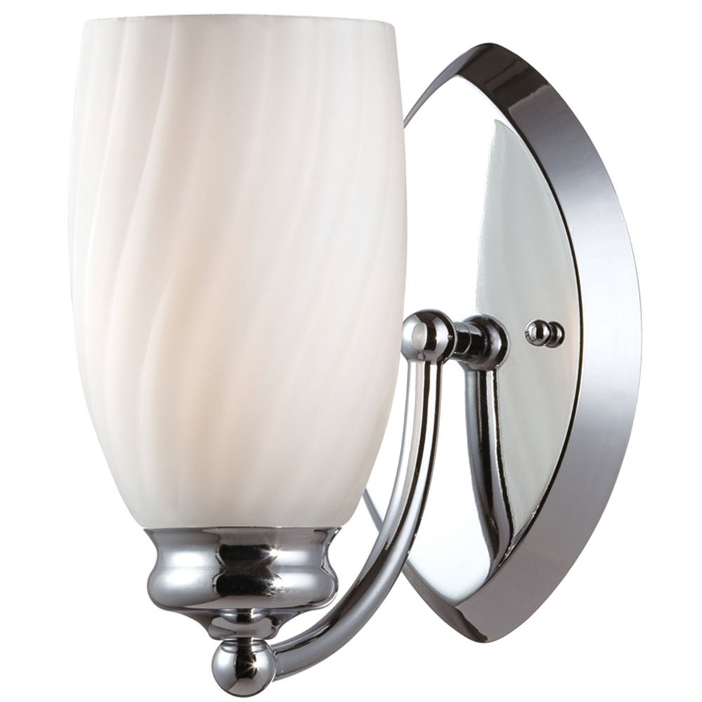 Wall Sconce in Chrome with Frosted White Inside