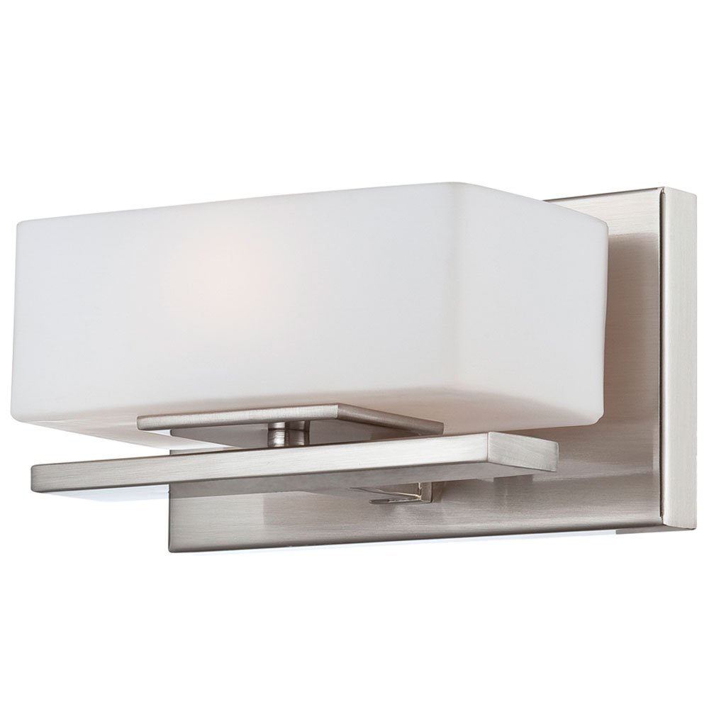 Wall Sconce in Satin Platinum with Opal