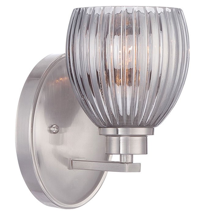 Wall Sconce in Satin Platinum with Metallic Lustre