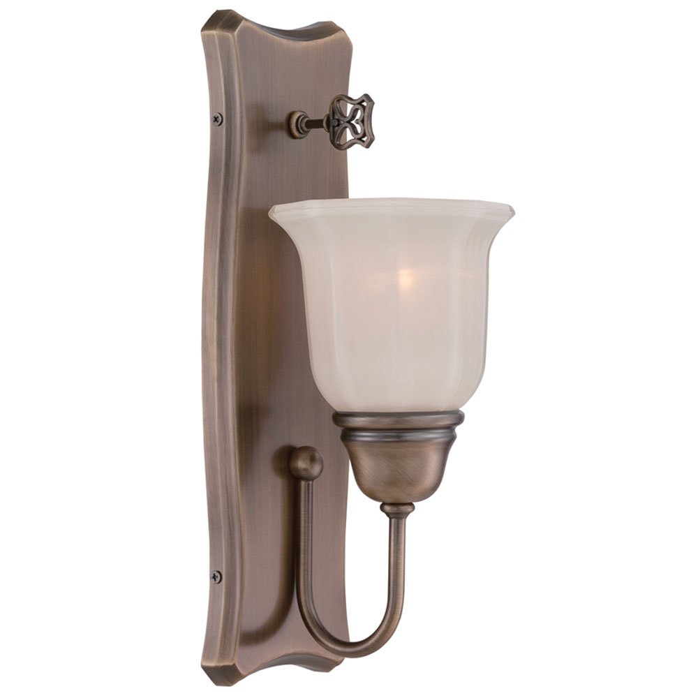 Wall Sconce in Old Satin Brass with White Opal